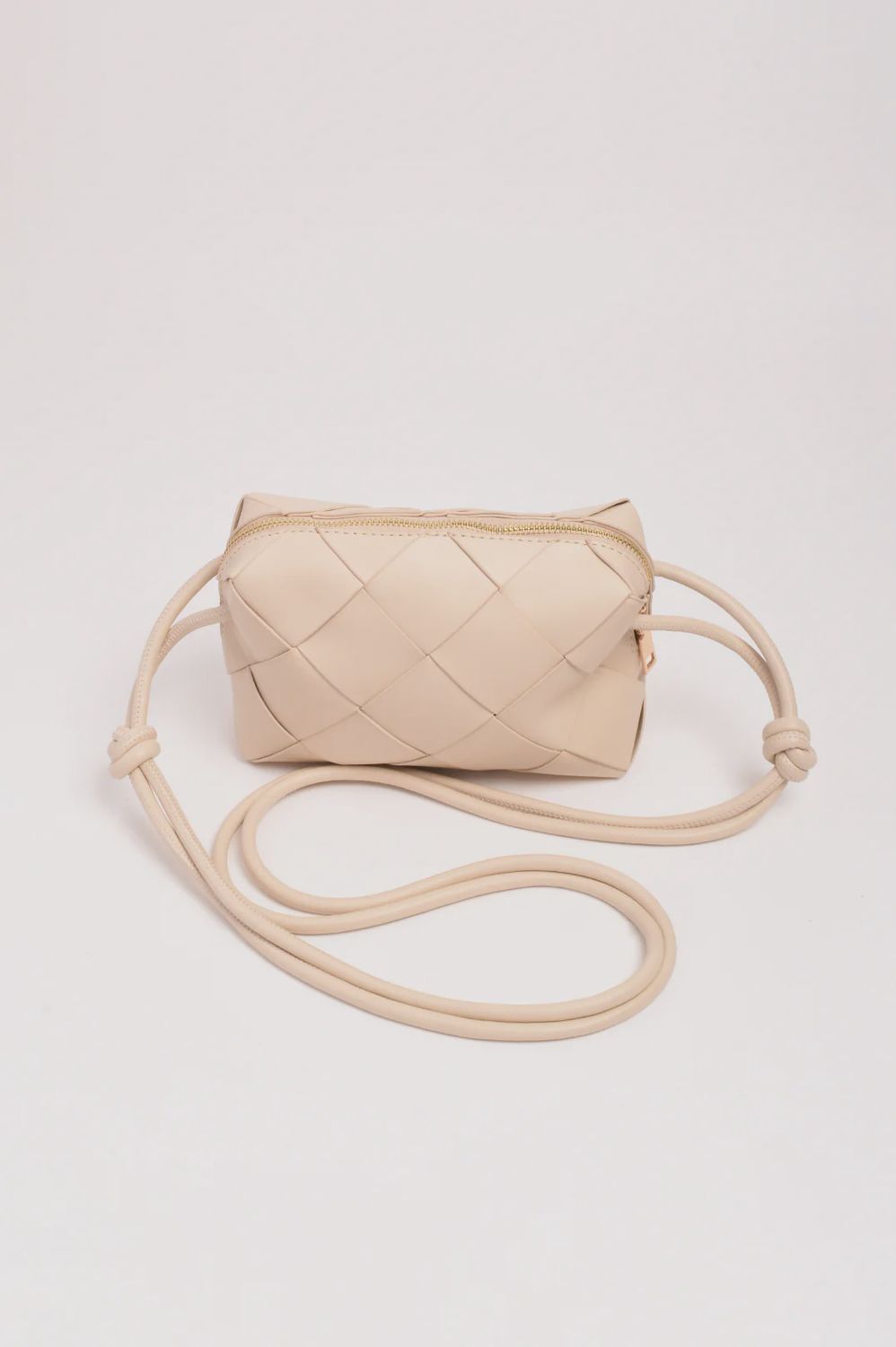 ELODIE WEAVE CROSSBODY - CREAM