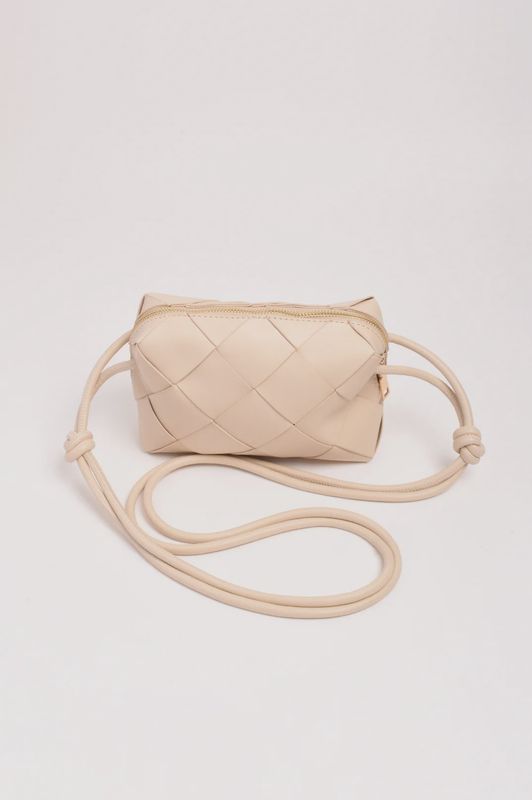 ELODIE WEAVE CROSSBODY - CREAM