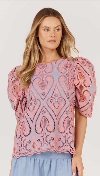 BLANCA TOP - PINK &amp; BLUE