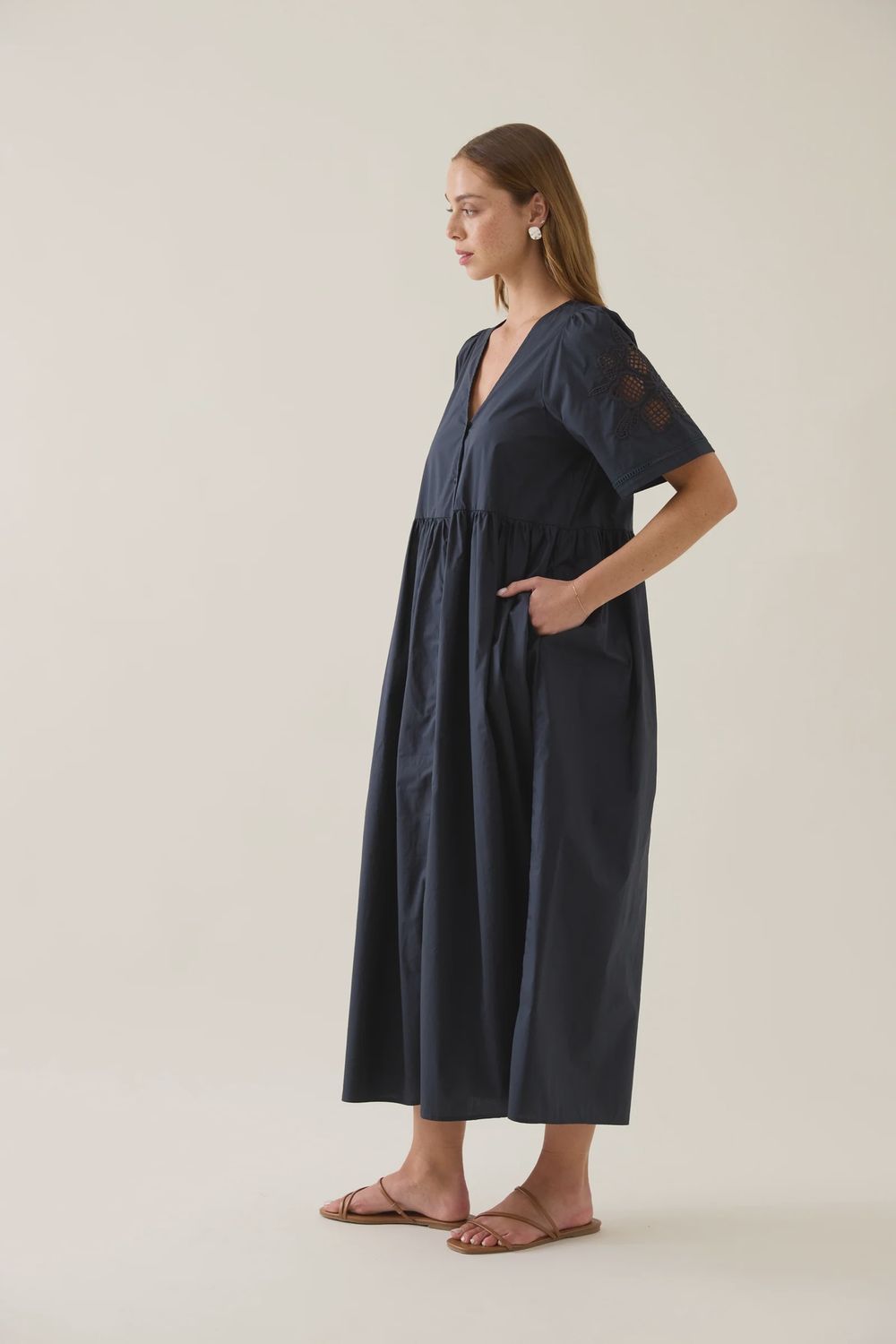 NILSA DRESS - NAVY
