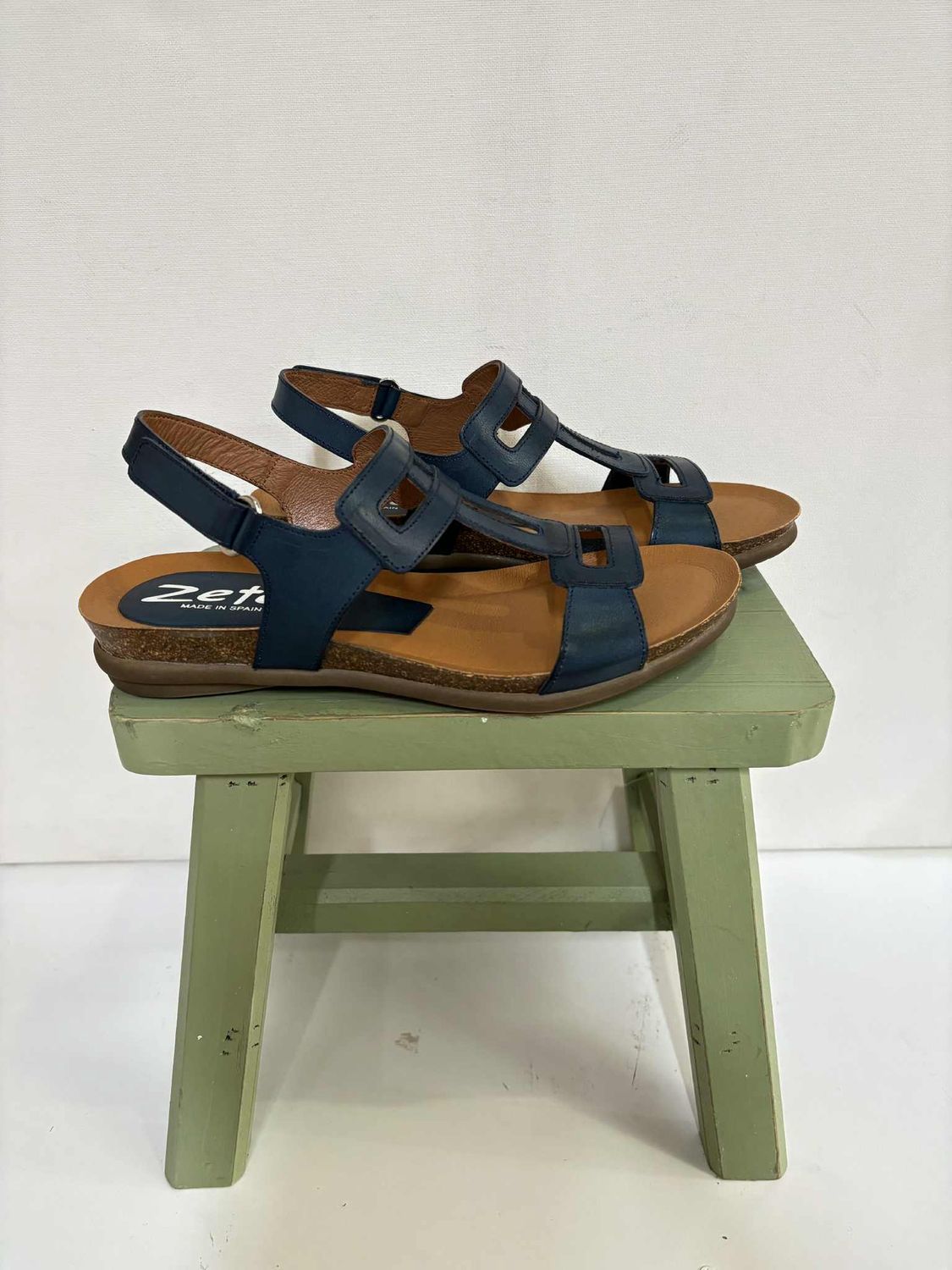 REGENT LEATHER SANDALS - NAVY