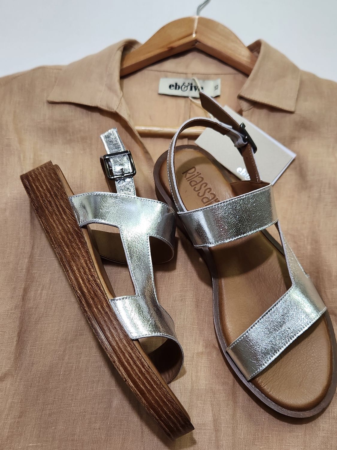 DREYA LEATHER SANDALS - SILVER