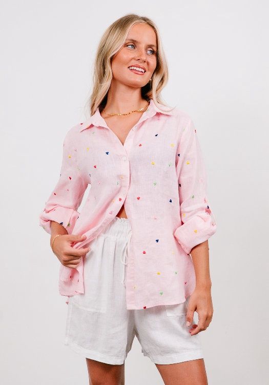 KATE HEART SHIRT - PINK