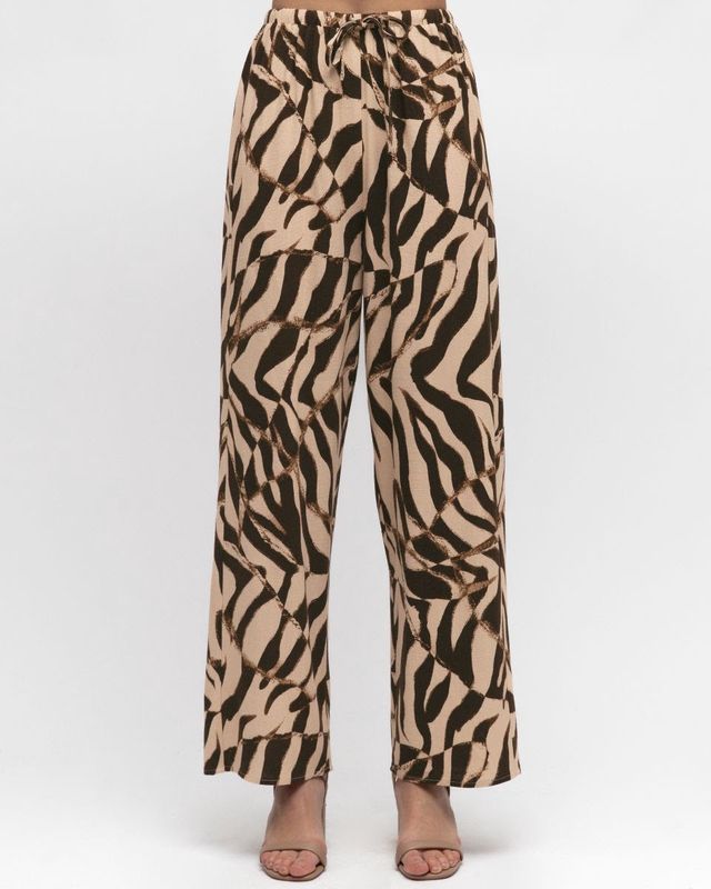 SAFFY WIDE LEG PANT - SAFARI
