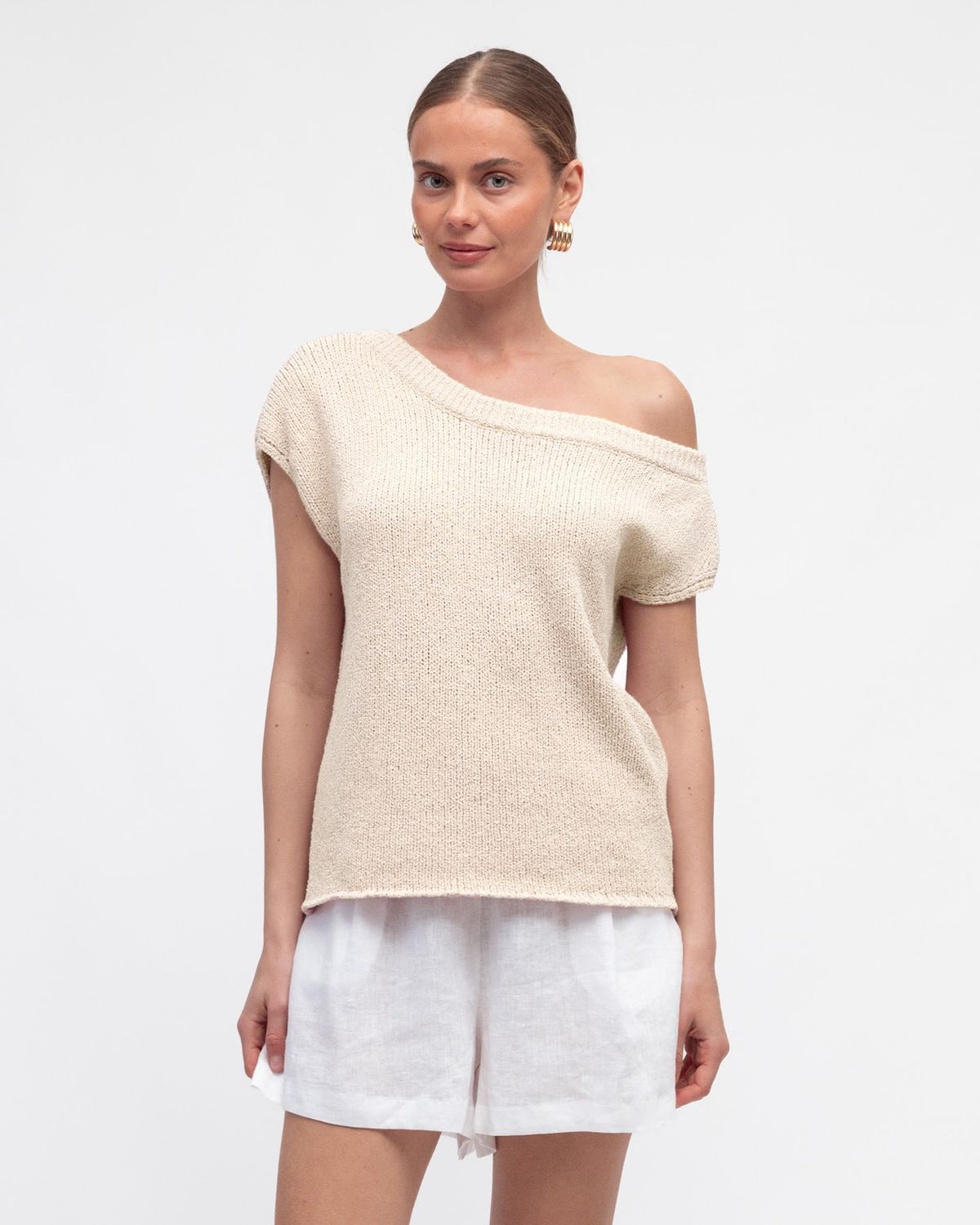 KELLY KNIT TOP - OFF WHITE