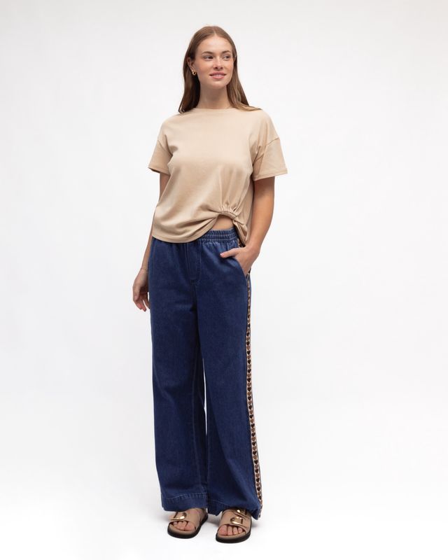 JENNY RACER JEAN - BLUE/CHOC