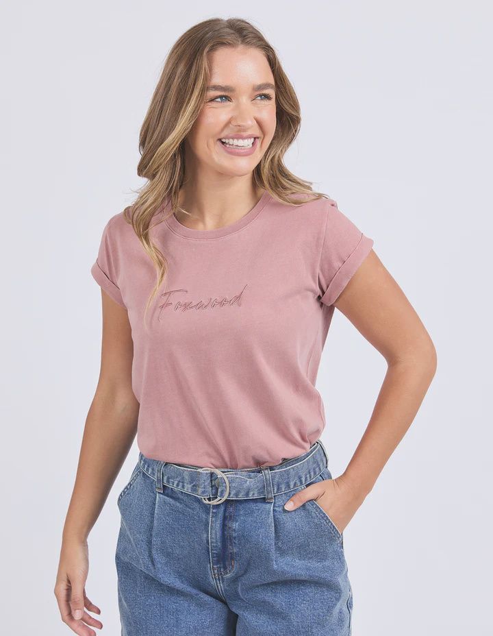 SIGNATURE TEE - ASH ROSE