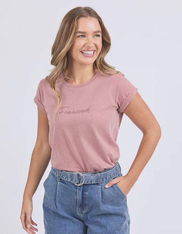 SIGNATURE TEE - ASH ROSE