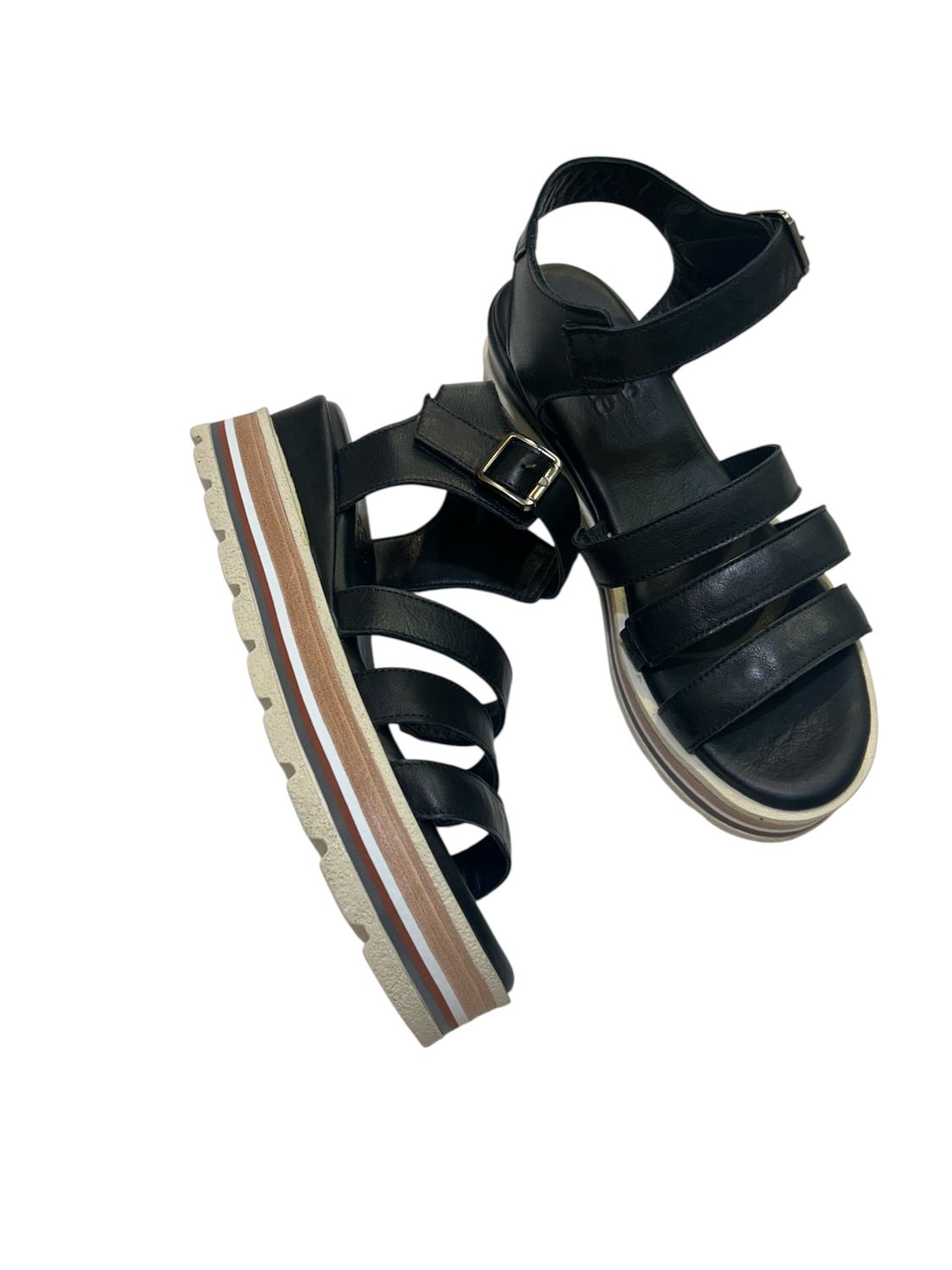 TINCTURE LEATHER SANDALS - BLACK