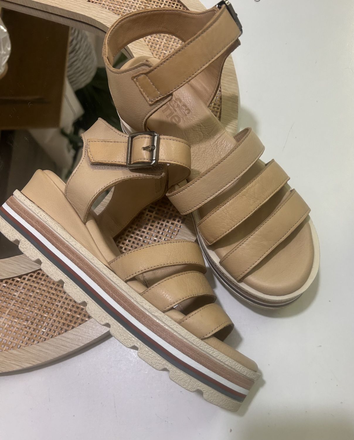 TINCTURE LEATHER SANDALS - NATURAL