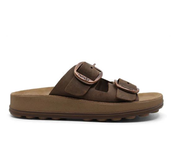 DESPOINA LEATHER SLIDE - TAUPE