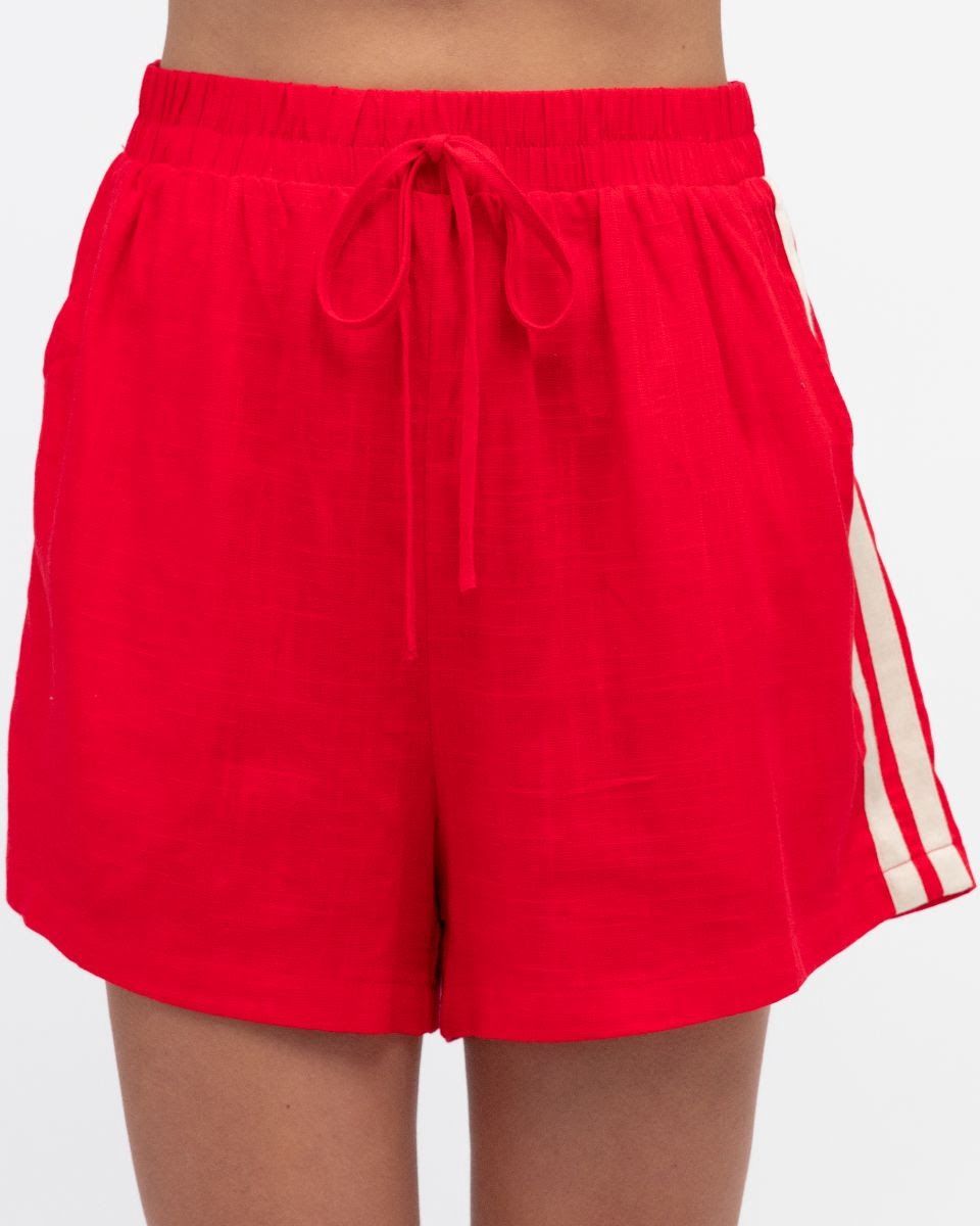 HAZEL STRIPE SHORT - RED