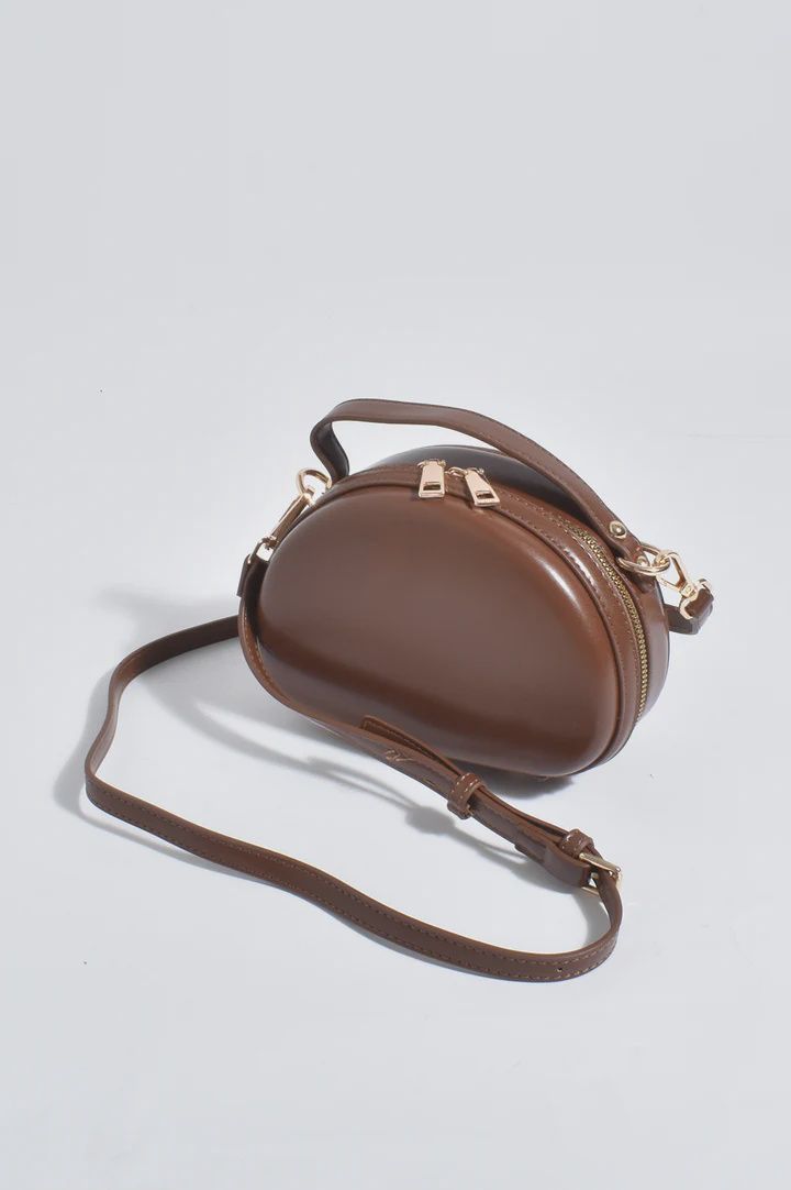 CARA CURVED CROSSBODY - CHOC