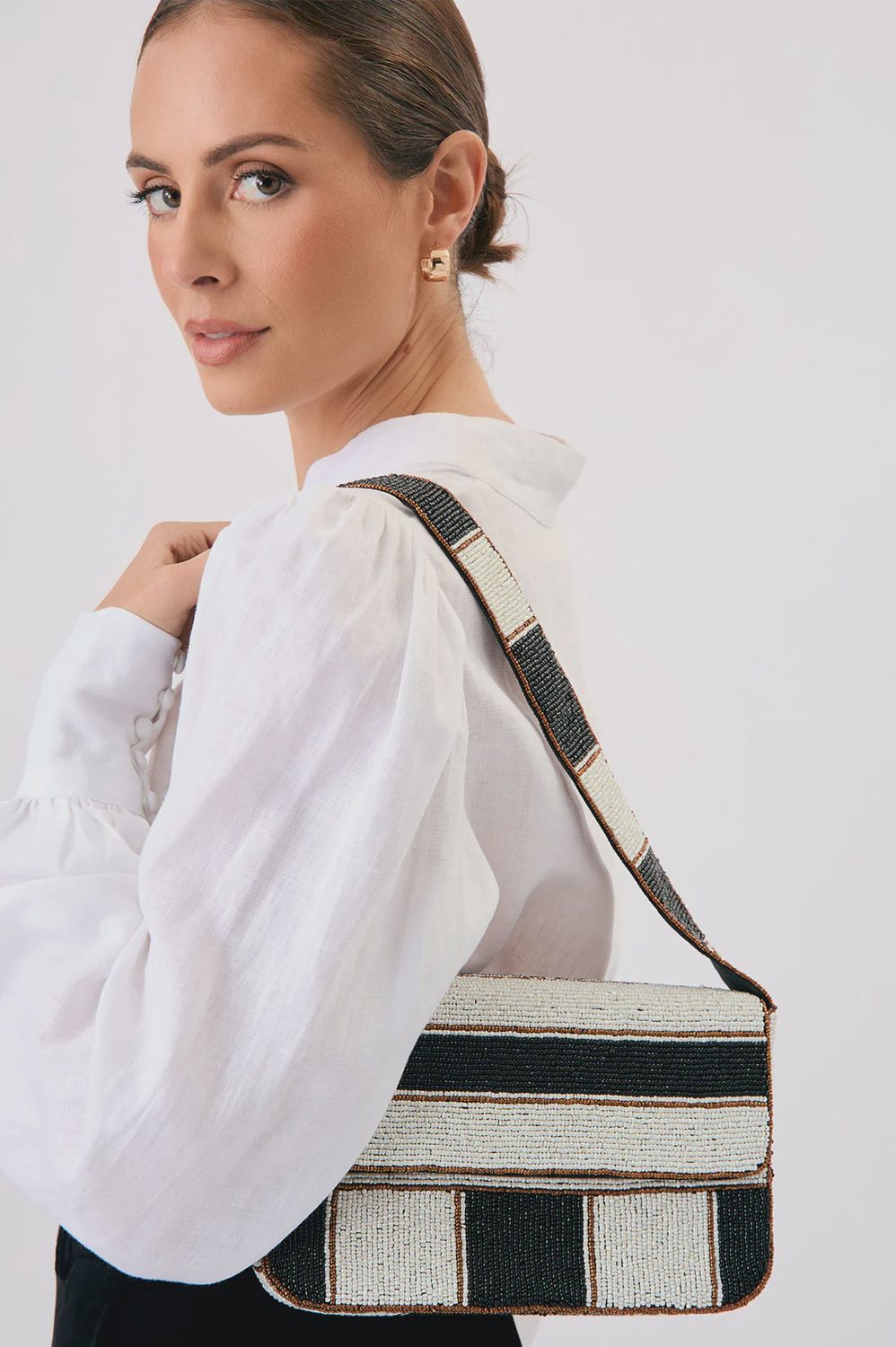 BEADED STRIPES BAG - STRIPE