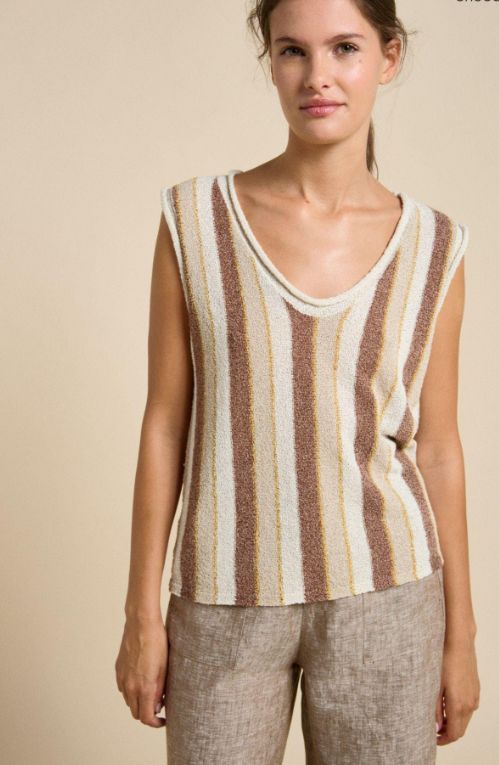CLOVERLY KNITTED TANK - BRONZE
