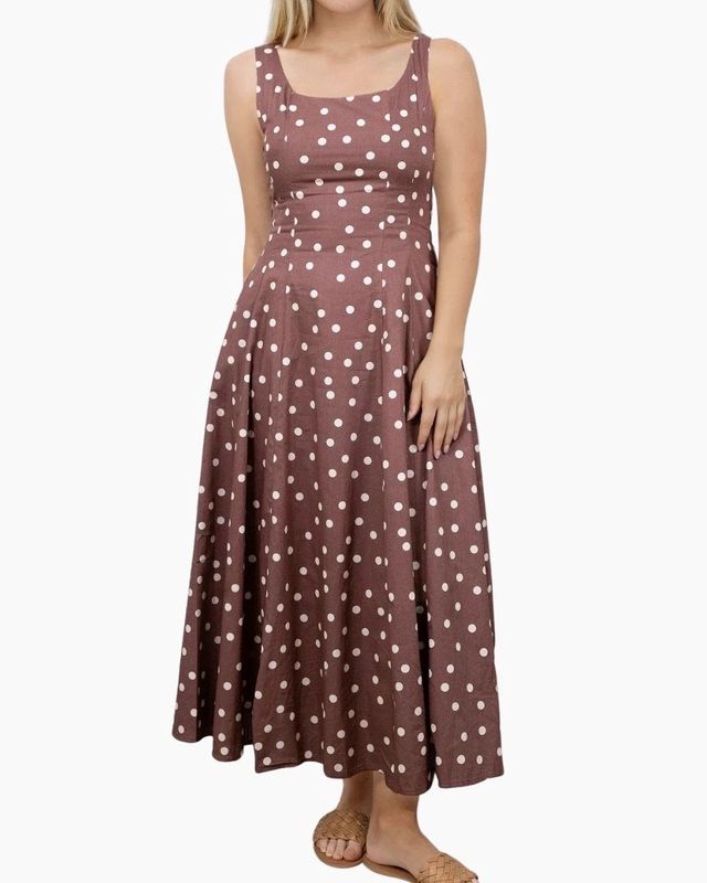 STEVEE MIDI DRESS - CHOC