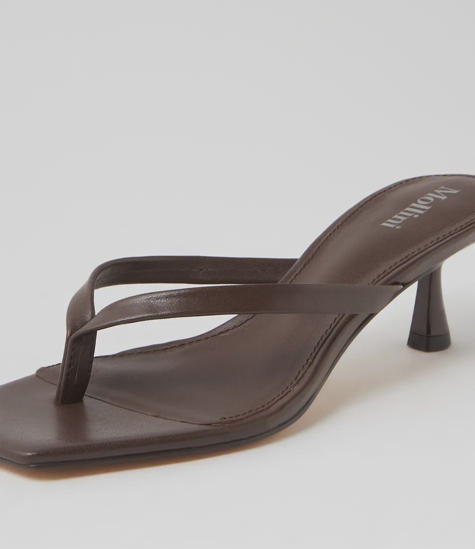 TIDBIT LEATHER HEEL - CHOC