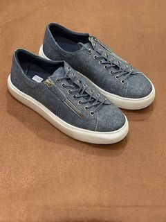 DASHAR LEATHER SNEAKER - BLUE DENIM