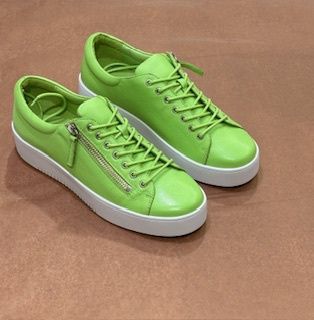 LAILA LEATHER SNEAKER - LIME