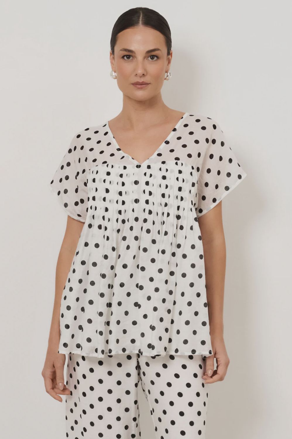 SIDNEY PLEAT BLOUSE - SPOT