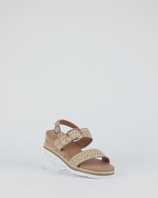 RANCH RAFFIA WEDGE - GOLD