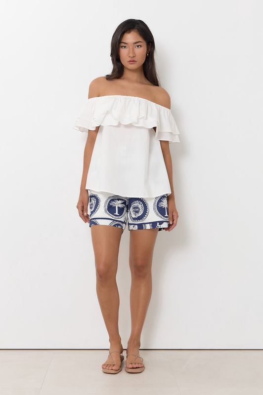 SERENA FRILL BLOUSE - WHITE