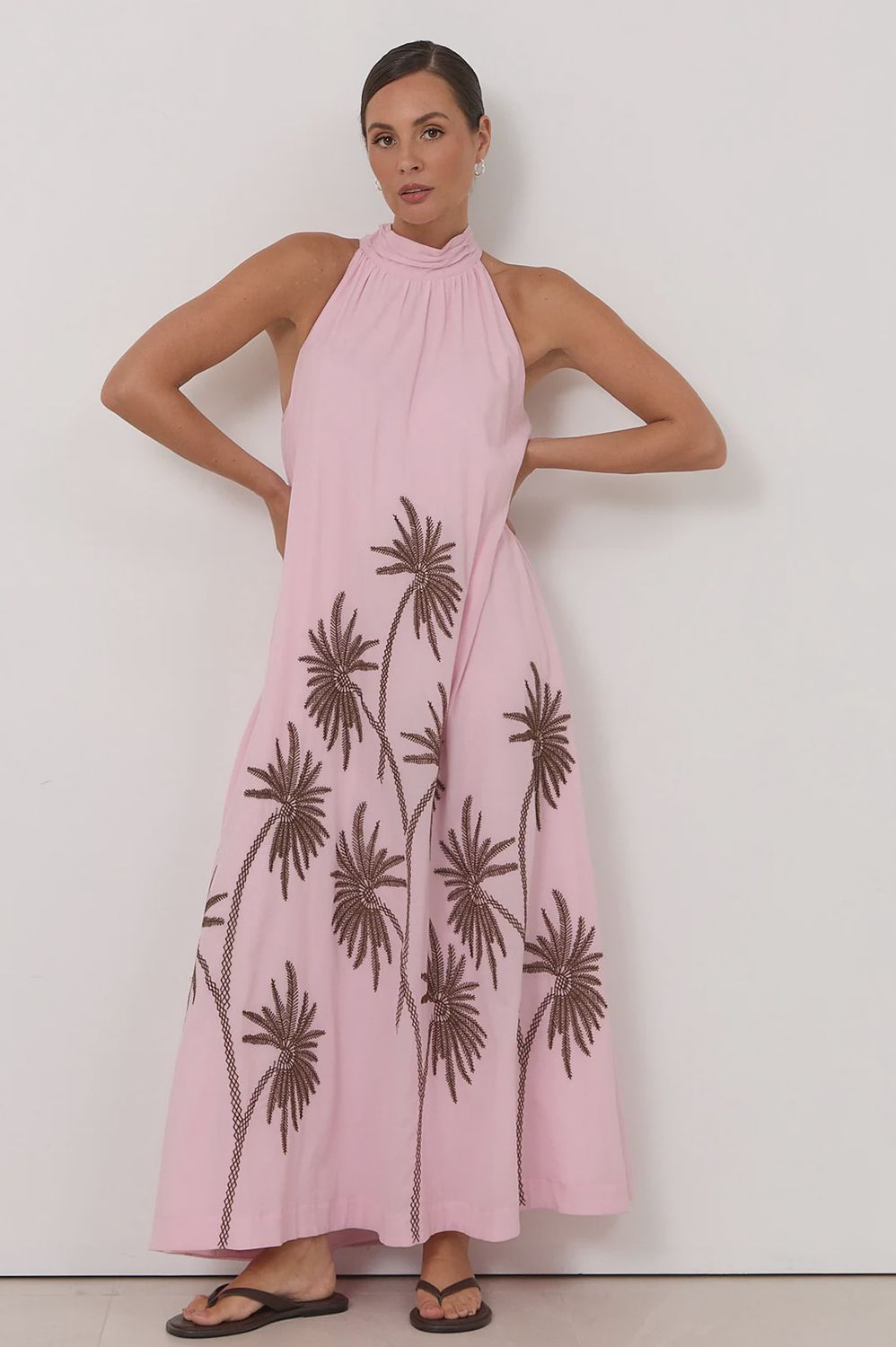 KENZIE HIGH NECH MAXI DRESS - PINK