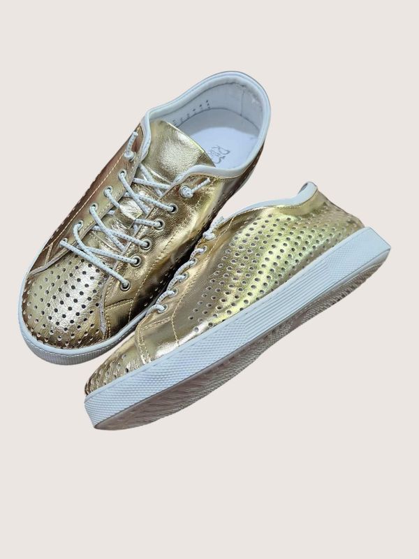 TATURA SNEAKERS - GOLD &amp; WHITE