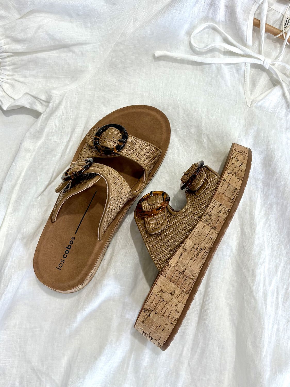 FERRO SLIDES - BROWN RAFFIA