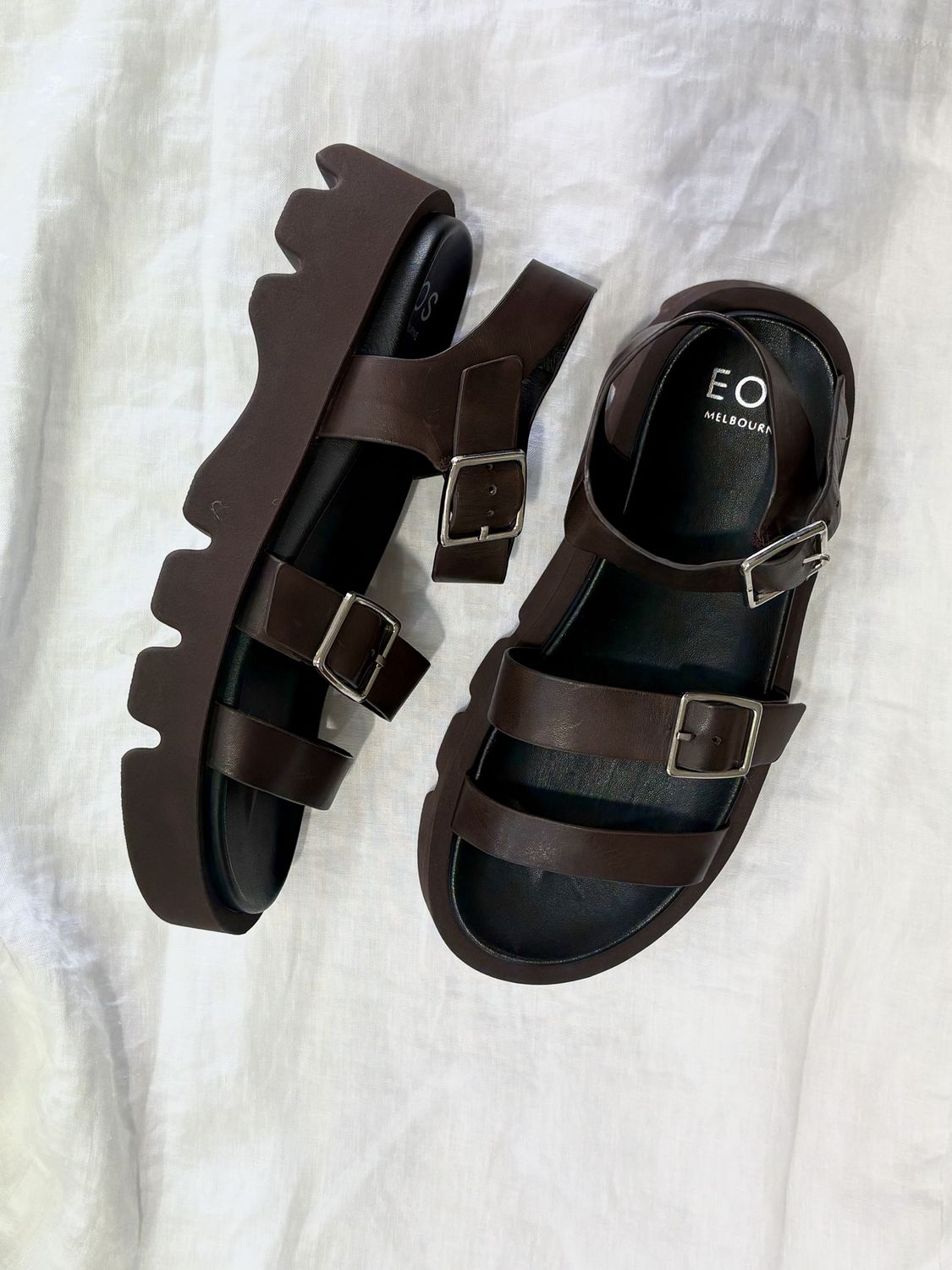 MONN LEATHERS SANDALS - CHESTNUT