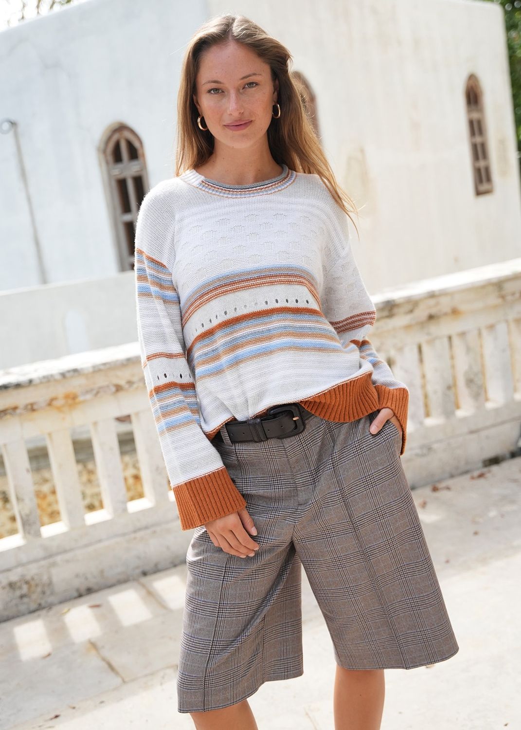 MATILDA STRIPE POP JUMPER - MERC