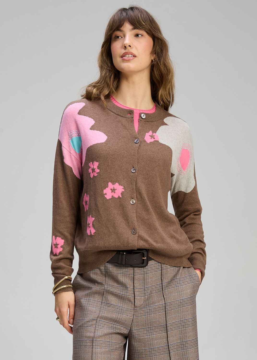 PETAL PLAY CARDI - BARK