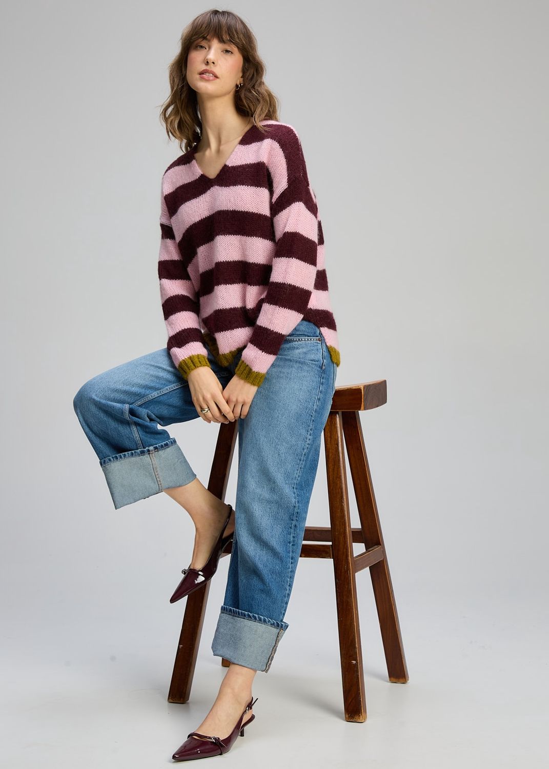 ALICE COZY STRIPE V - SGR PLUM