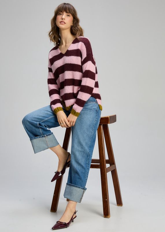 ALICE COZY STRIPE V - SGR PLUM