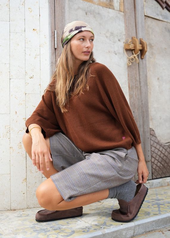 IRIS BOXY CREW - CHESTNUT