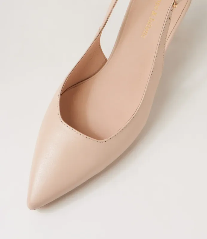 LINLY LEATHER HEELS - NUDE