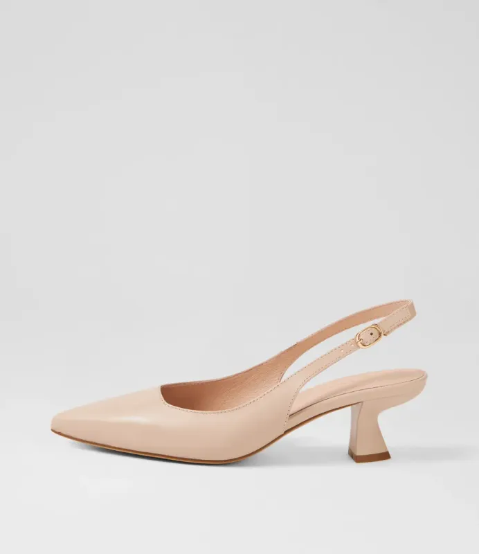 LINLY LEATHER HEELS - NUDE