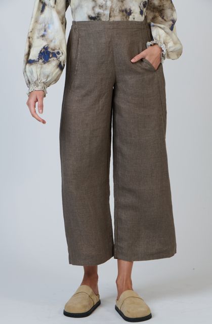 EVERLYN LINEN PANT - CIGAR