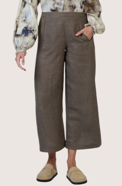 EVERLYN LINEN PANT - CIGAR
