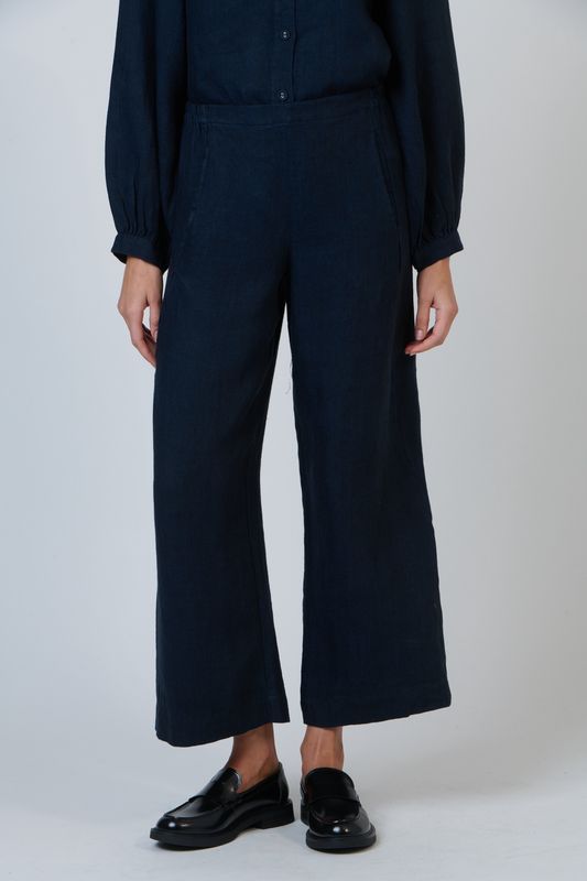 ELIANA LINEN PANT - DIPLOMAT