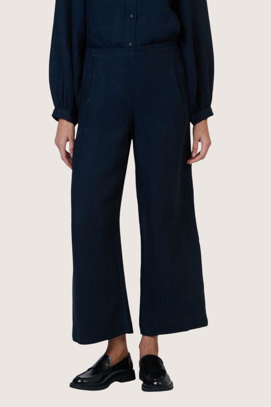 ELIANA LINEN PANT - DIPLOMAT