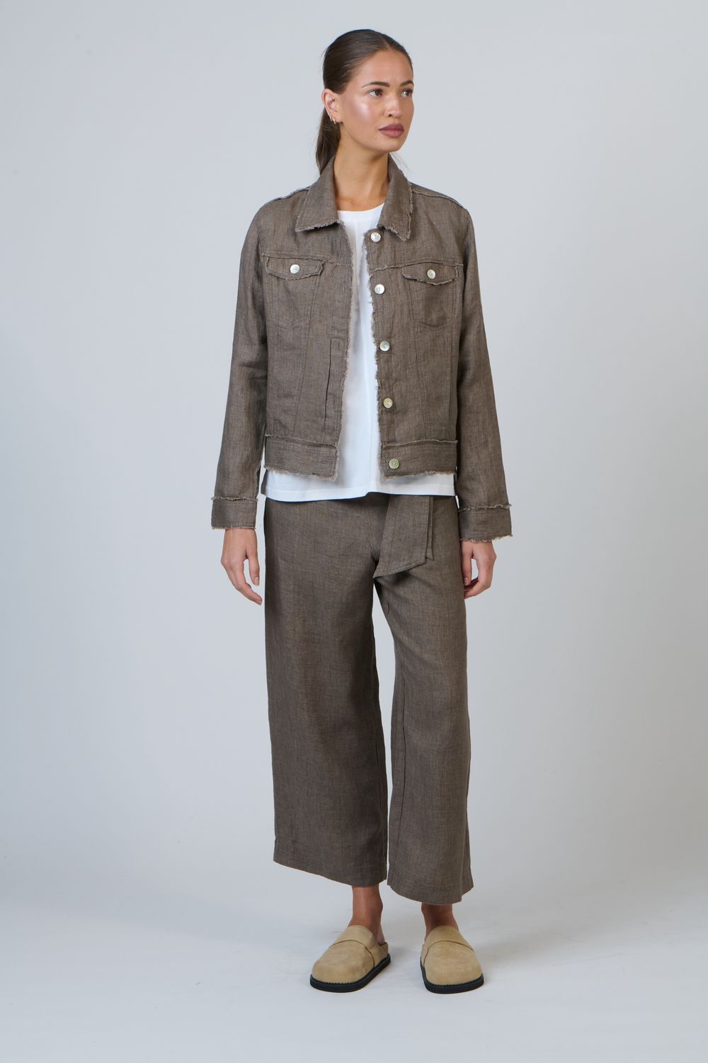 SOFIA DENIM JACKET - CIGAR