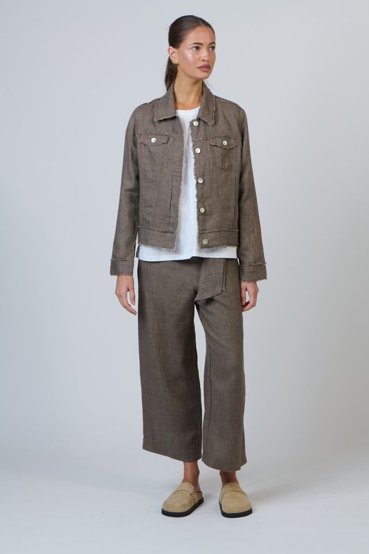 SOFIA DENIM JACKET - CIGAR