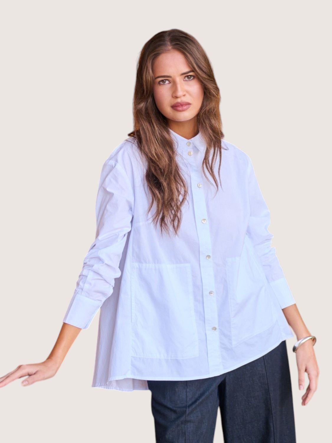 ARIA COLLAR BLOUSE - WHITE