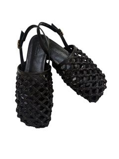 PAREE LEATHER FLAT - BLACK