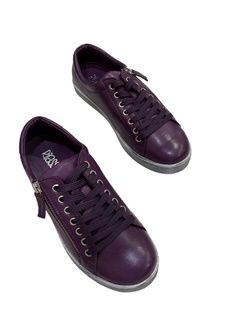 TOKEN LEATHER SNEAKER - PLUM
