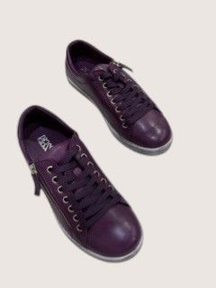 TOKEN LEATHER SNEAKER - PLUM