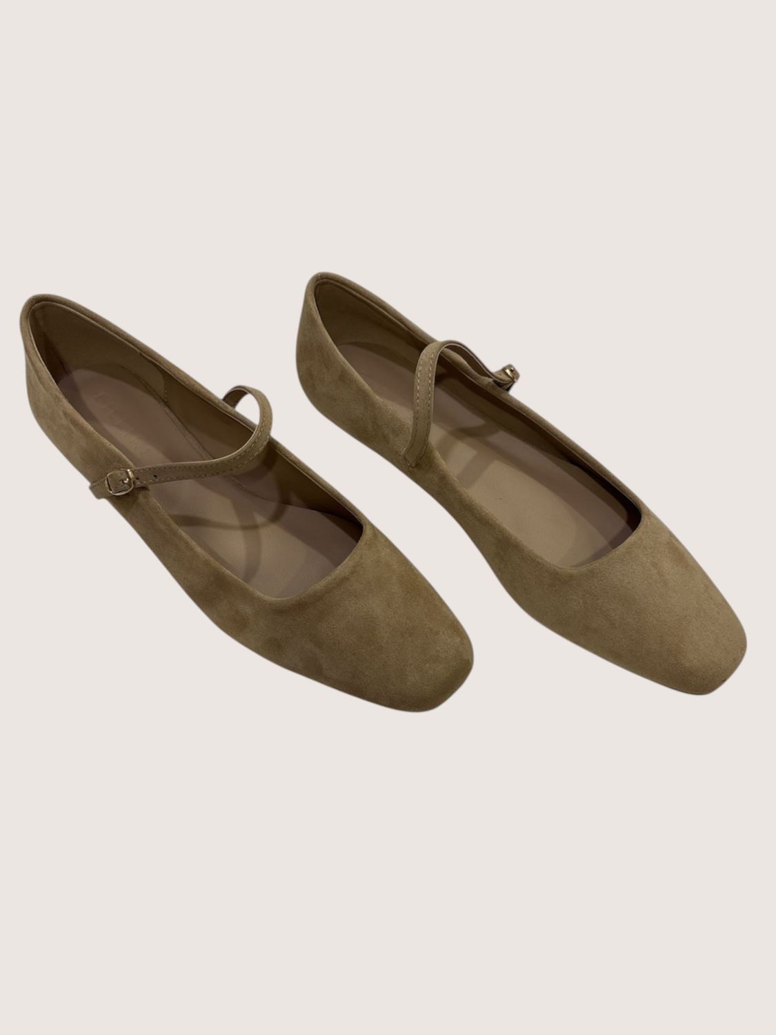 FION SUEDE FLAT - BISCUIT