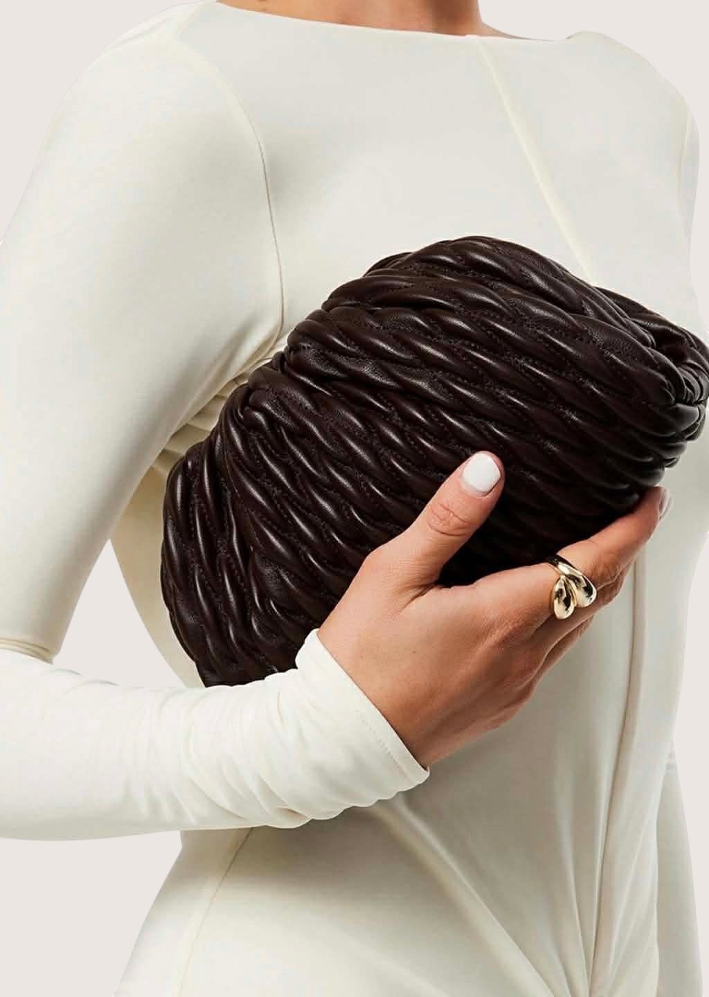 LACEY CLUTCH BAG - CHOC