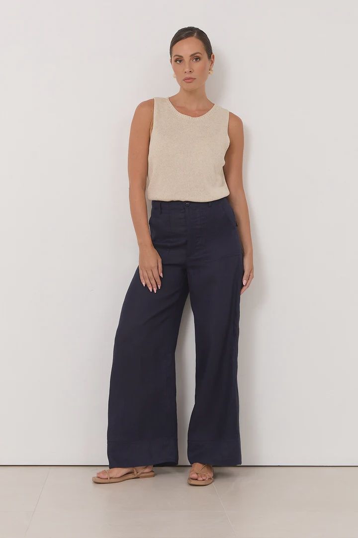 AVALON WIDE LEG PANT - NAVY